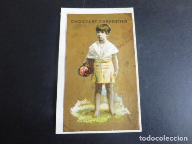 Coleccionismo Cromos antiguos: NI&Ntilde;O CON FLORES CROMO SIGLO XIX