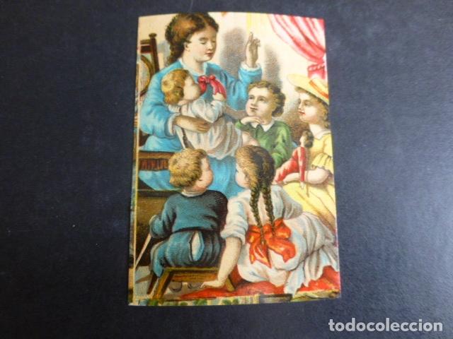 Coleccionismo Cromos antiguos: MADRE Y NI&Ntilde;OS CROMO SIGLO XIX