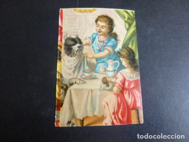 Coleccionismo Cromos antiguos: TOMANDO EL TE CROMO SIGLO XIX