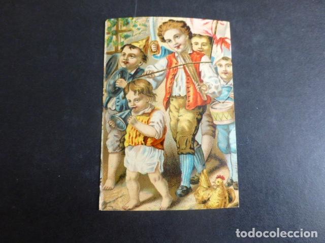 Collectionnisme Cartes &agrave; collectionner anciennes: NI&Ntilde;OS MUSICOS CROMO SIGLO XIX