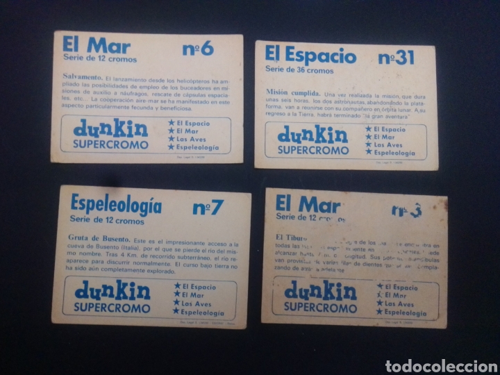 Coleccionismo cromos antiguos: LOTE DE 4 CROMOS DUNKIN. - Foto 2