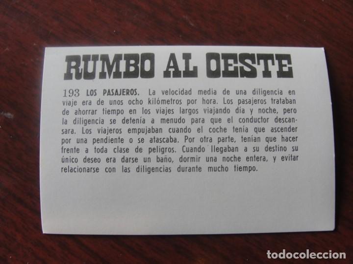 Coleccionismo cromos antiguos: CROMO NUEVO RUMBO AL OESTE 193 - LOS PASAJEROS - IMPECABLE - Foto 2