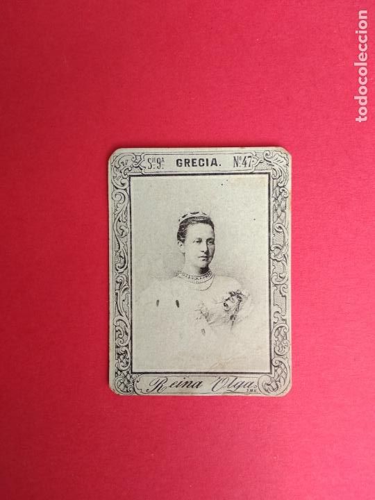 Sammeln alte Sammelbilder: FOTOTIPIA CAJAS DE CERILLAS SERIE N&ordm; 9 CROMO N&ordm; 47 REINA OLGA GRECIA