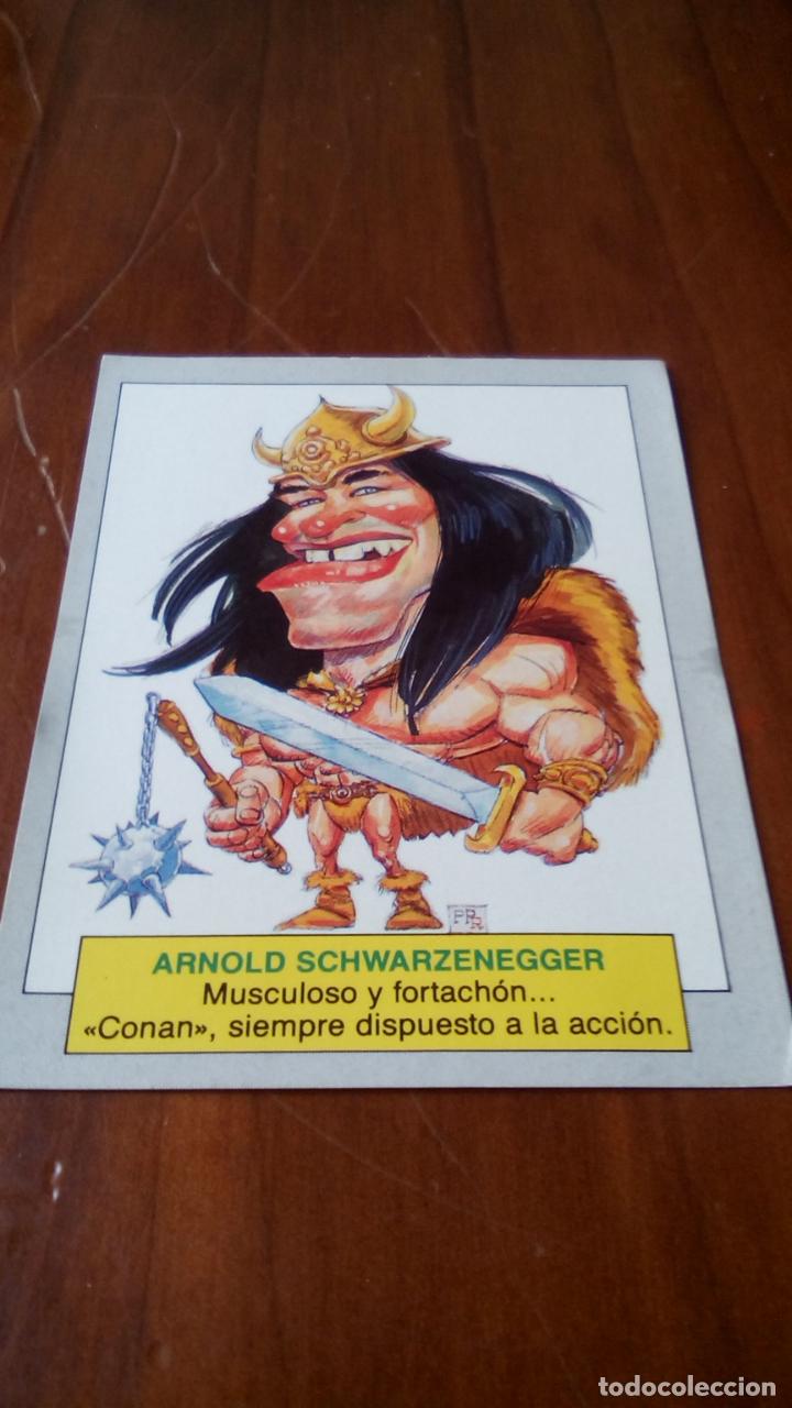 Coleccionismo cromos antiguos: cromo karikatas Arnold Schwarzenegger - Foto 1