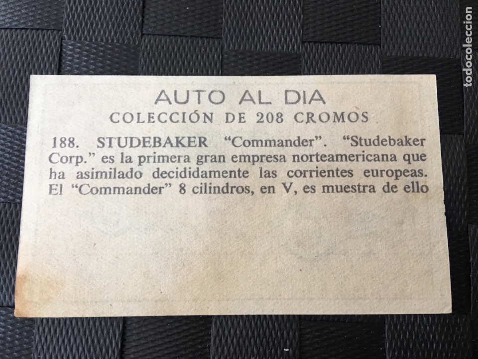 Coleccionismo cromos antiguos: CROMO DE LA COLECCI&Oacute;N AUTO AL D&Iacute;A , N&Uacute;MERO 188 STUDEBAKER - Foto 2
