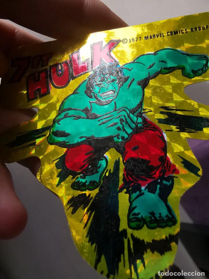 Coleccionismo cromos antiguos: CROMO HOLOGR&Aacute;FICO INCRE&Iacute;BLE HULK MARVEL COMICS 1979 - Foto 3