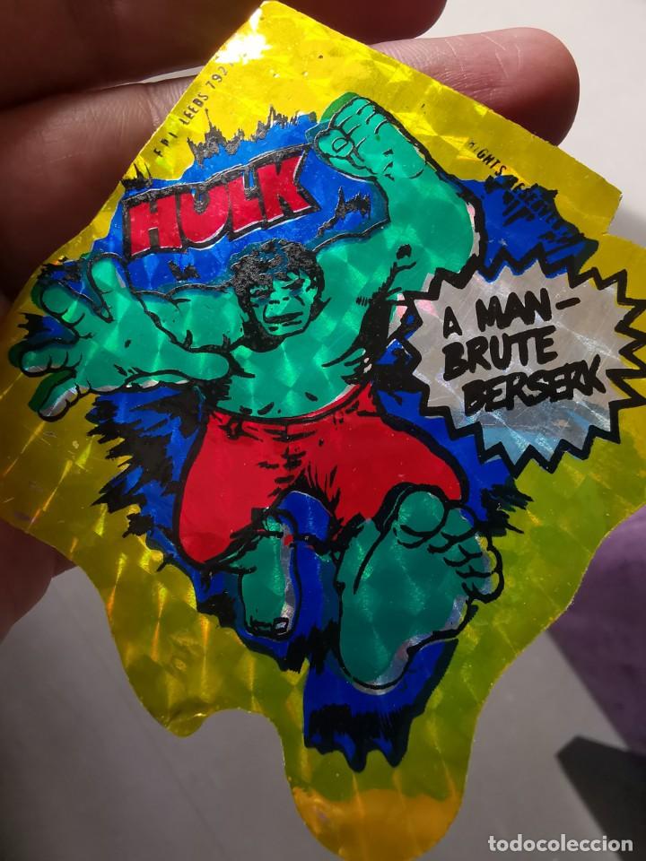 Coleccionismo cromos antiguos: CROMO HOLOGR&Aacute;FICO INCRE&Iacute;BLE HULK MARVEL COMICS 1979 - Foto 3
