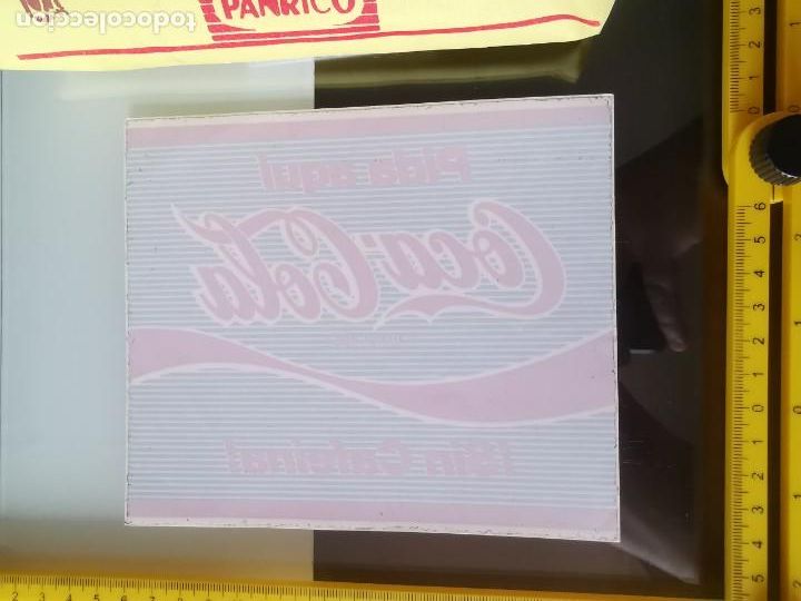 Coleccionismo cromos antiguos: CROMO PEGATINA GRAN FORMATO CRISTALES BARES PUBLICIDAD MARCAS - COCA COLA SIN CAFE&Iacute;NA