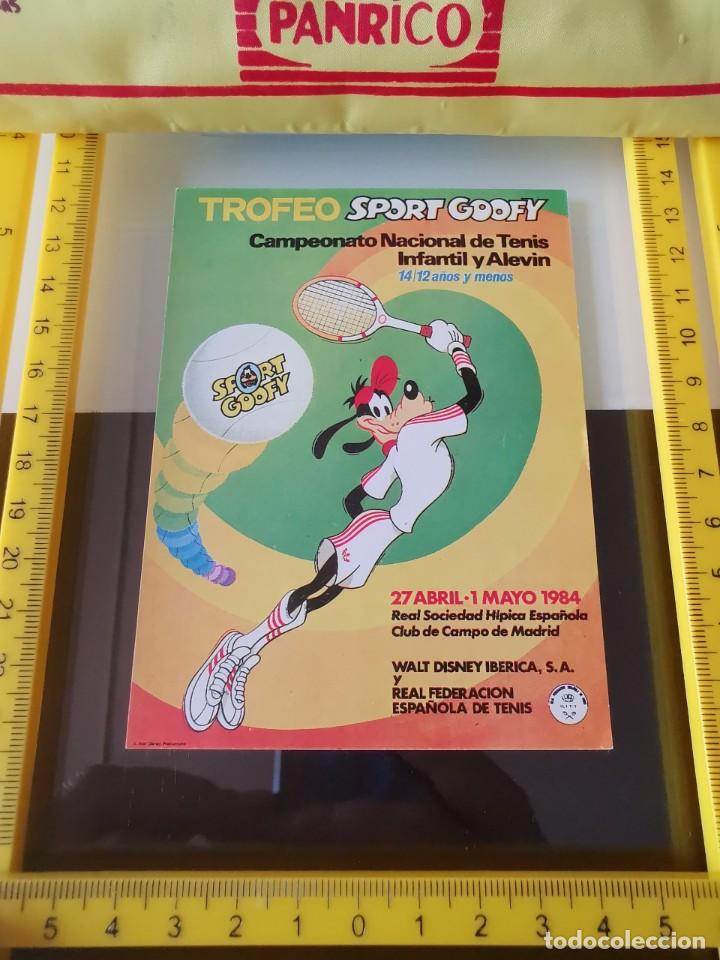 Colecionismo Cromos antigos: CROMO PEGATINA SIN PEGAR TROFEO FEDERACI&Oacute;N TENIS DISNEY SPORT GOOFY 1984