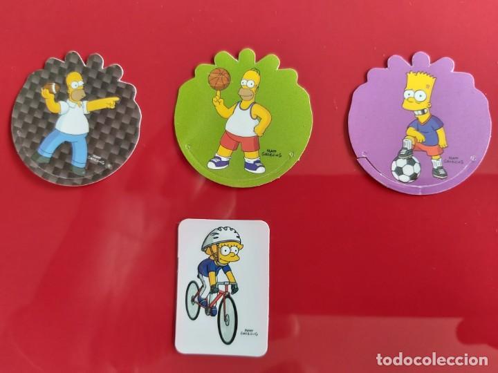 Coleccionismo cromos antiguos: LOTE DE 4 CROMOS  PEGATINA DIFERENTES SIMPSONS - Foto 1