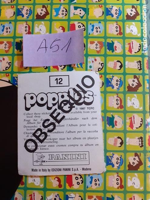 Coleccionismo cromos antiguos: popples panini n 12 Sin Pegar cromo obsequio - Foto 2