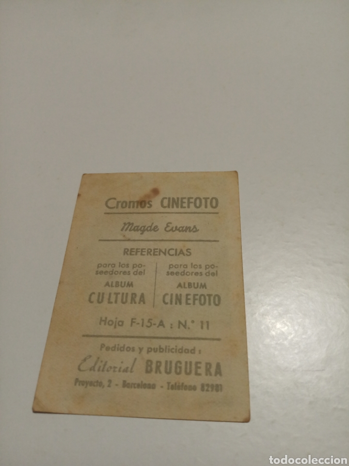 Coleccionismo cromos antiguos: Cromos cinefoto Magde Evans - Foto 2