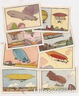 Coleccionismo cromos antiguos: Aviaci&oacute;n: Globos dirigibles: serie 2 - Foto 1