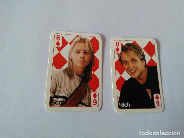 Coleccionismo Cromos antiguos: SCOTT THE MOFFATTS 6 Y RICH GRUPO FIVE 8 ROMBOS ROJO - LOTE 2 MINI CARTAS REVISTA SUPER POP A&Ntilde;OS 90
