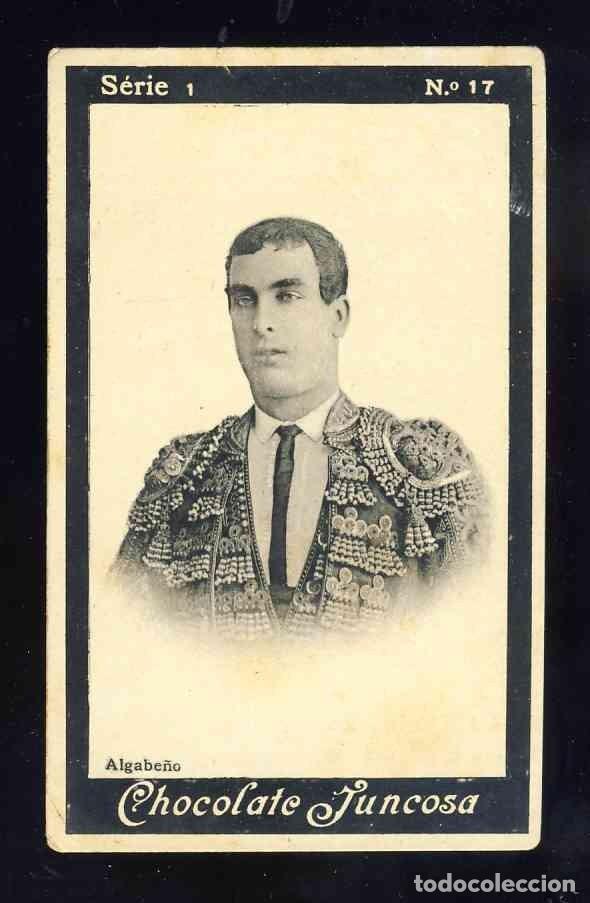 Coleccionismo cromos antiguos: Cromo de TOROS de Chocolates Juncosa: ALGABE&Ntilde;O (Serie 1 num.17) - Foto 1