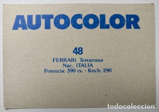 Coleccionismo cromos antiguos: COMICROMO - AUTOCOLOR - N&ordm; 48 - FERRARI Testarossa - Foto 2