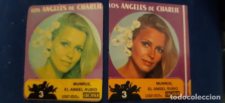 Coleccionismo cromos antiguos: CROMO TROQUELADO CROPAN LOS &Aacute;NGELES DE CHARLIE N 3 MUNROE ERROR IMPRESI&Oacute;N DIFERENTE COLOR. LEER