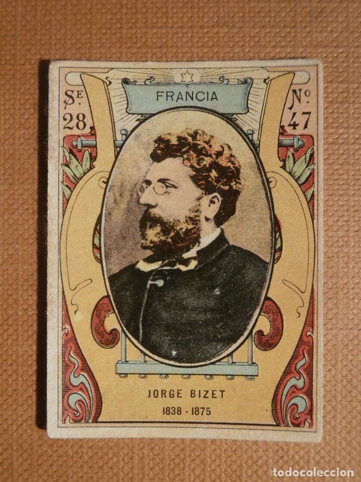 Colecionismo Cromos antigos: CROMO FOTOTIPIA CAJAS DE CERILLAS N&ordm; 47 SERIE 28 - JORGE BIZET - FRANCIA - M&Uacute;SICOS C&Eacute;LEBRES