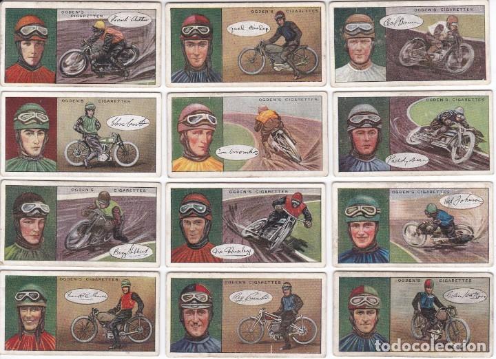 Coleccionismo cromos antiguos: LOTE DE 12 CROMOS DE OGDENS CIGARETTES DE MOTORISTAS - FAMOUS DIRT-TRACK RIDERS (INGLATERRA)