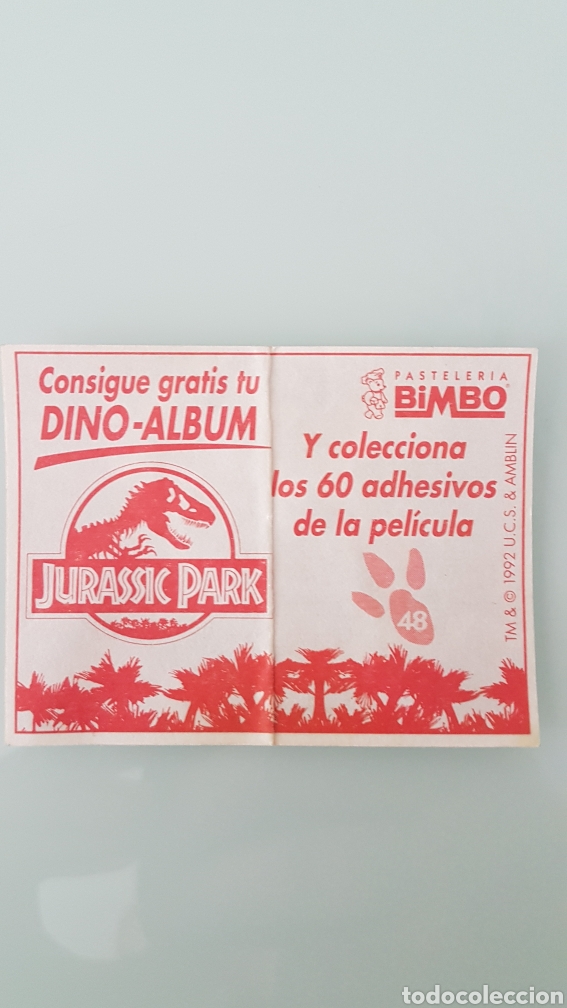 Coleccionismo cromos antiguos: Cromo Bimbo Jurassic Park - Foto 2