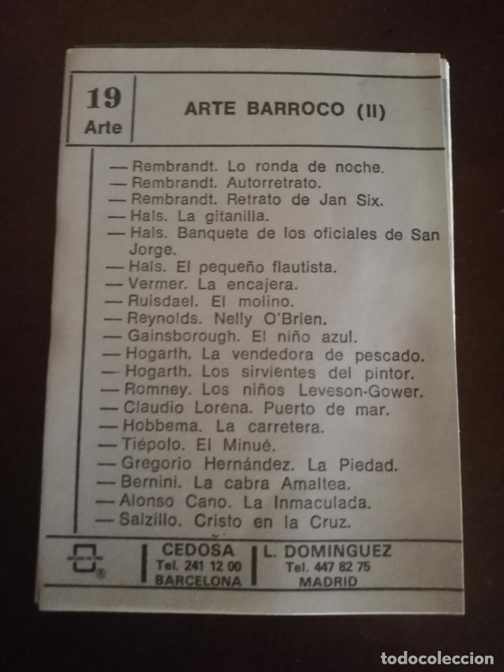 Coleccionismo Cromos antiguos: CROMOS. CEDOSA. ARTE BARROCO II. ARTE 19 . COMPLETA. VER FOTOS.