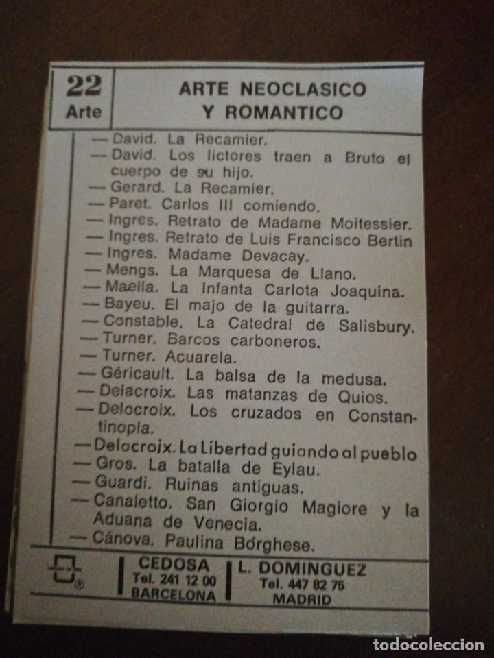 Collezionismo Figurine antiche: CROMOS. CEDOSA. ARTE NEOCLASICO Y ROMANTICO. ARTE 22 . COMPLETA. VER FOTOS.