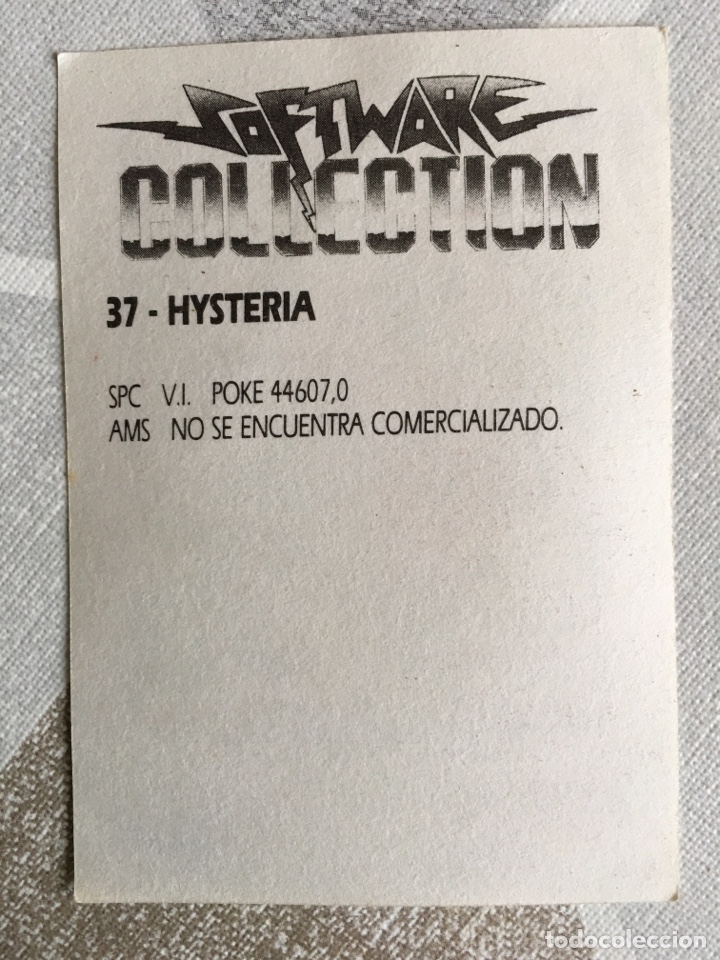 Coleccionismo cromos antiguos: SOFTWARE COLLECTION - N&Uacute;MERO 37 HYSTERIA - Foto 2