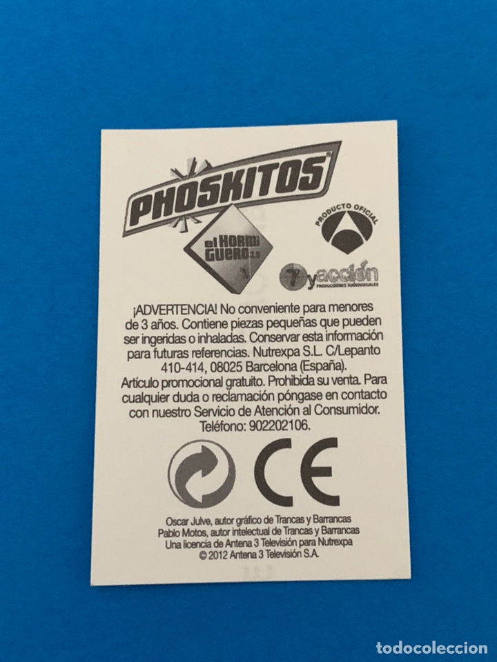 Coleccionismo cromos antiguos: Cromo Phoskitos El Hormiguero - Foto 2