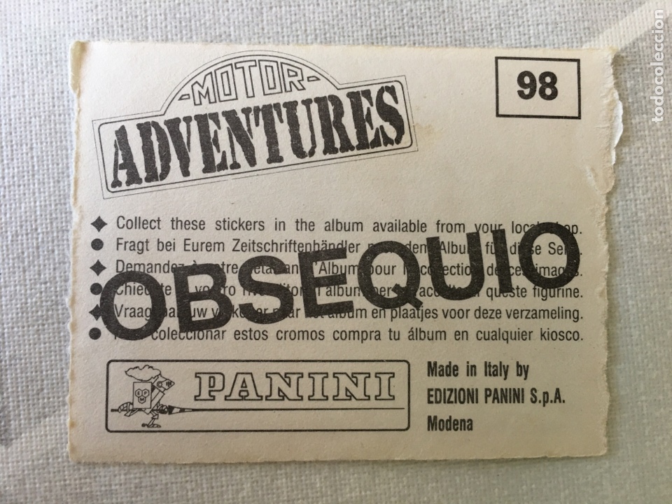 Coleccionismo cromos antiguos: Motor Adventures Panini n&uacute;mero 98 - Foto 2