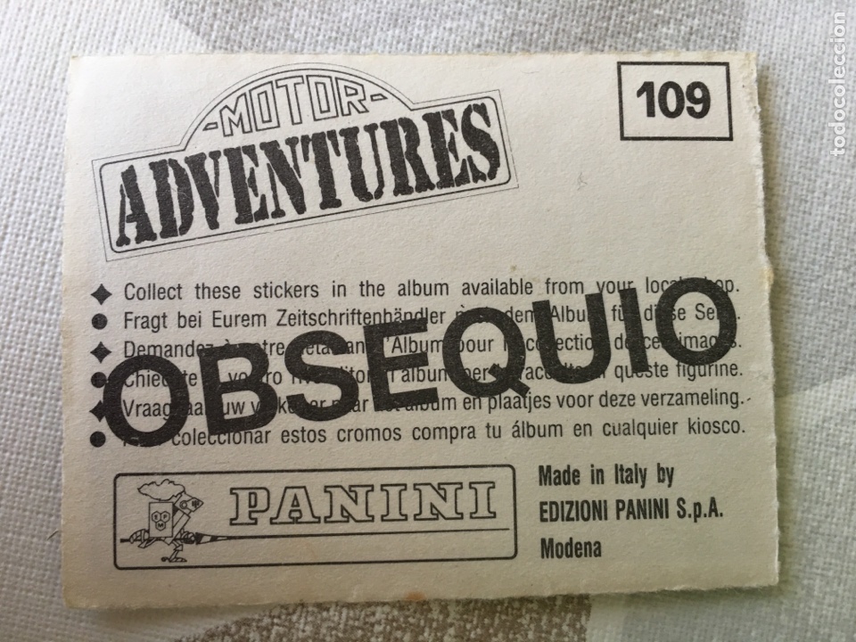 Coleccionismo cromos antiguos: Motor Adventures Panini n&uacute;mero 109 - Foto 2