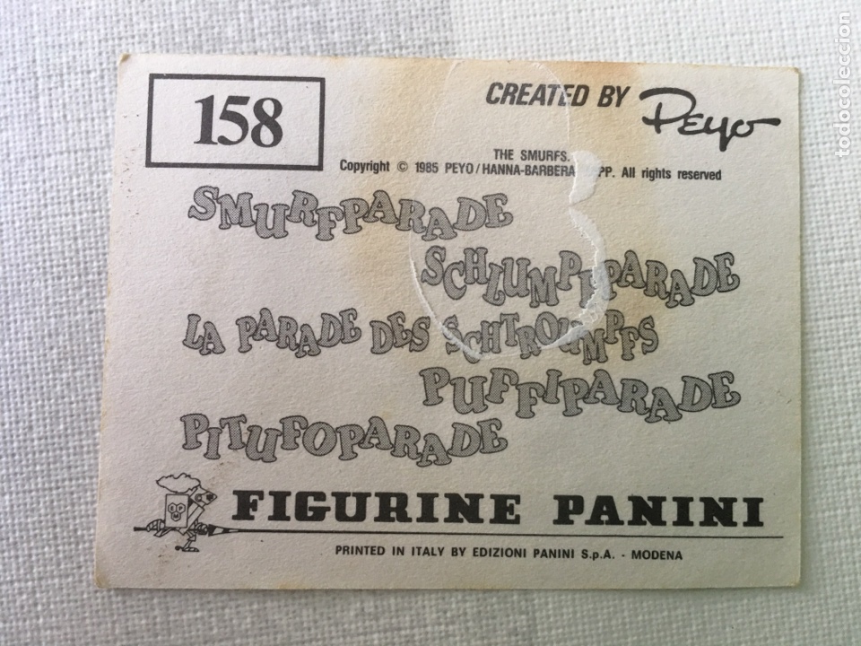 Coleccionismo cromos antiguos: PITUFOPARADE PANINI - Numero 158 LOS PITUFOS - Foto 2