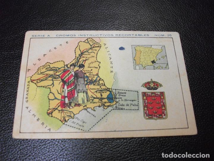 Coleccionismo Cromos antiguos: CROMO DE MURCIA MAPA TIPOS N&ordm; 26 CHOCOLATES ORTI PIERA Y BRUGURAS DE TARRASA