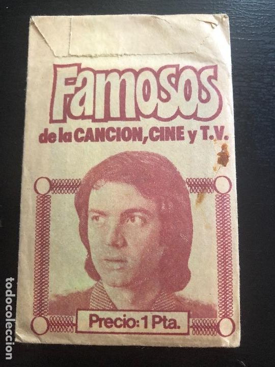 Collectable Antique Stickers: SOBRE CROMOS SIN ABRIR FAMOSOS DE LA CANICON CINE Y TV CONTIEN LOS CROMOS