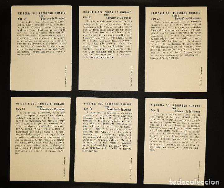 Coleccionismo cromos antiguos: 12 ANTIGUOS CROMOS HISTORIA DEL PROGRESO HUMANO - Foto 3
