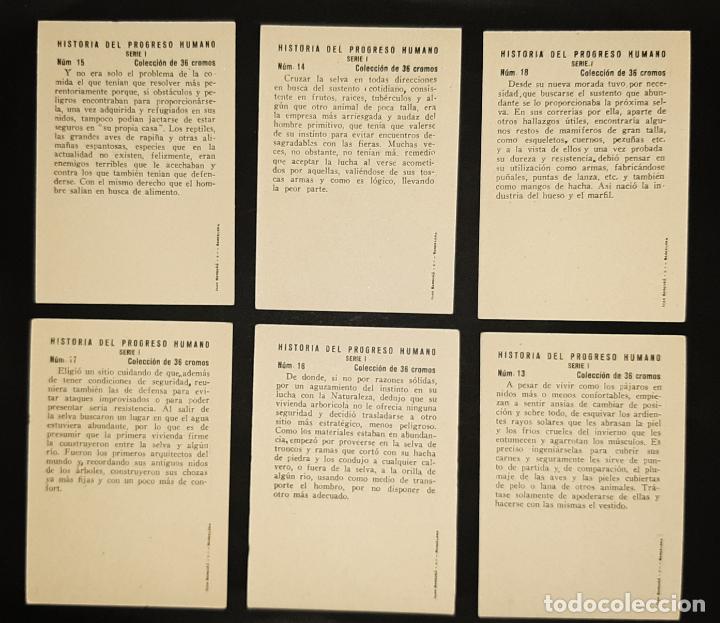 Coleccionismo cromos antiguos: 12 ANTIGUOS CROMOS HISTORIA DEL PROGRESO HUMANO - Foto 4