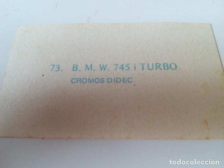 Coleccionismo cromos antiguos: Cromos Didec BMW 745 I TURBO - Foto 2