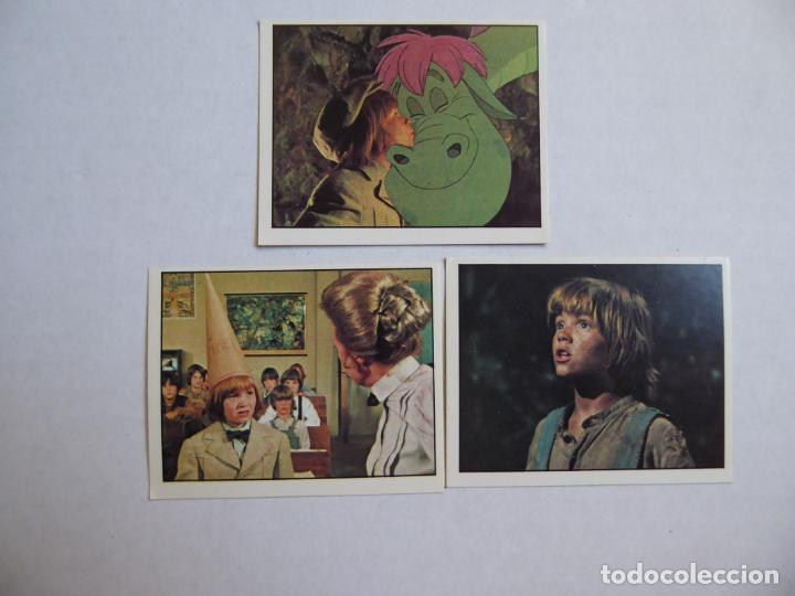 Coleccionismo cromos antiguos: Lote 3 cromos-pegatina Peter y el dragon Elliot de la colecci&oacute;n de 1978 de La Vaca que rie
