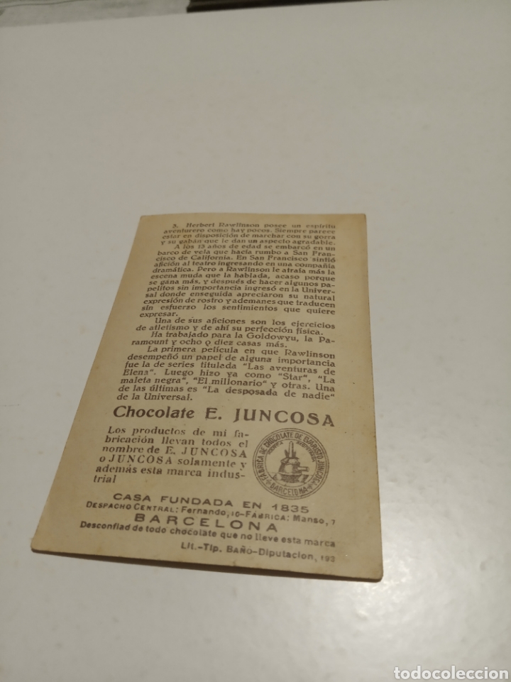 Coleccionismo cromos antiguos: Cromos chocolates juncosa cine - Foto 2