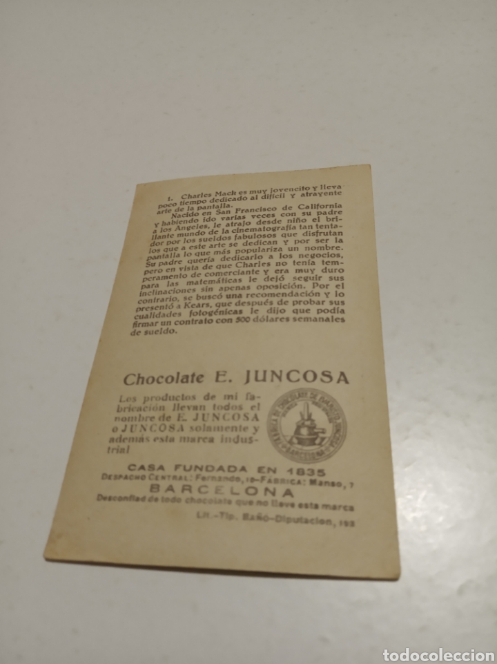 Coleccionismo cromos antiguos: Cromos chocolates juncosa cine - Foto 2