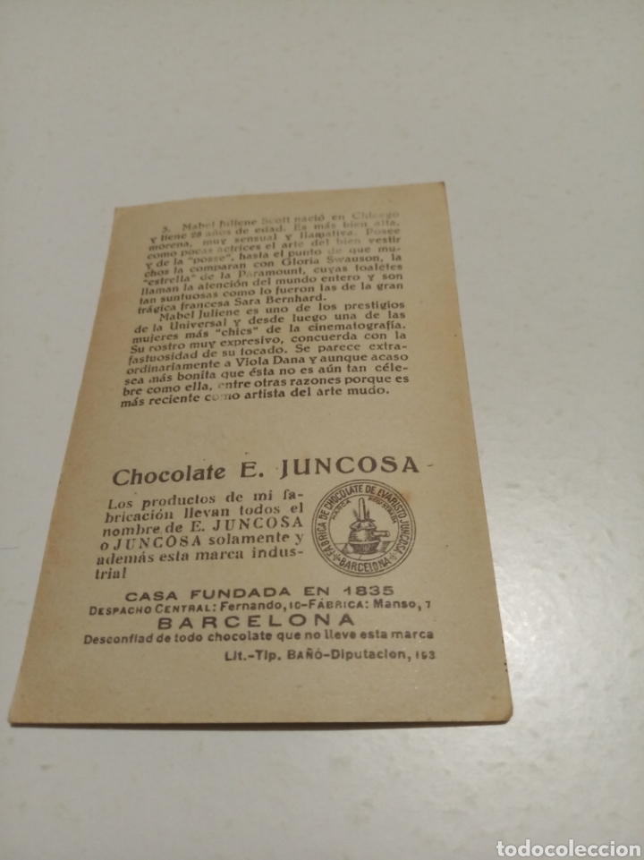 Coleccionismo cromos antiguos: Cromos chocolates juncosa Cine - Foto 2