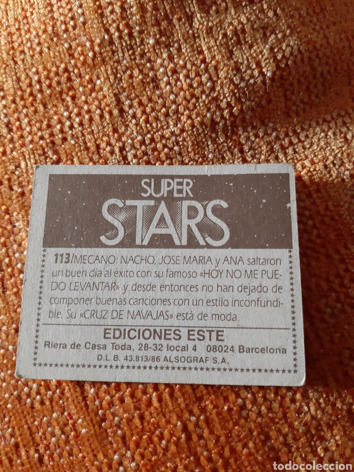 Coleccionismo cromos antiguos: EDICIONES ESTE SUPER STARS SIN PEGAR #113 MECANO - Foto 2