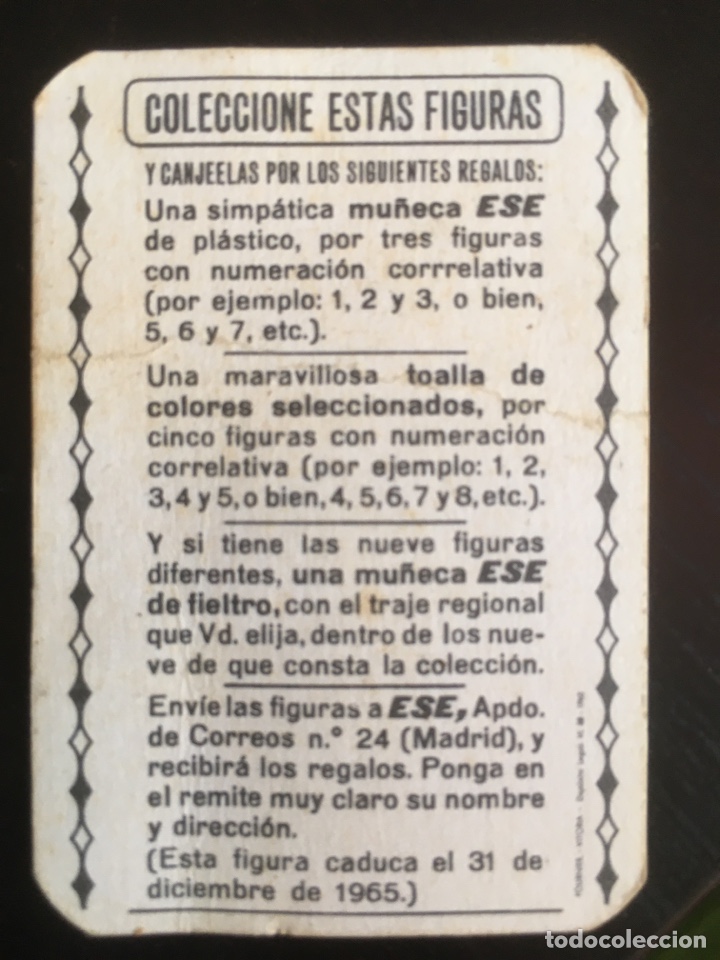 Coleccionismo cromos antiguos: Cromo antiguo de detergente ESE - Foto 2