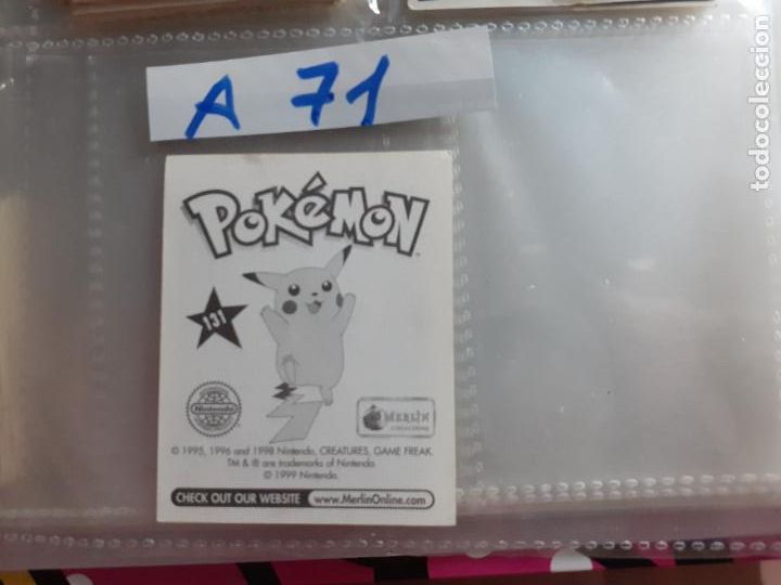 Coleccionismo cromos antiguos: pokemon merlin stickers 131 lapras - Foto 2