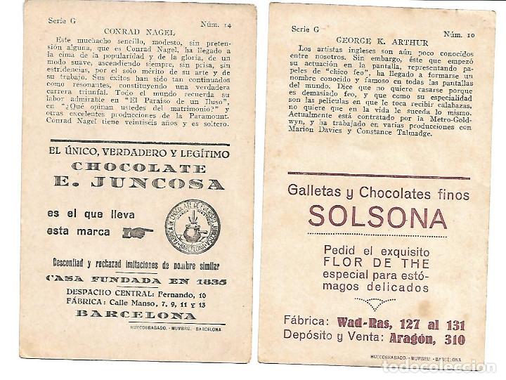 Coleccionismo cromos antiguos: DOS CROMOS ACTORES DE CINE - Foto 2