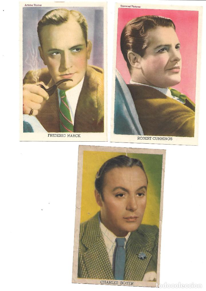 Coleccionismo cromos antiguos: TRES CROMOS ACTORES DE CINE - Foto 1