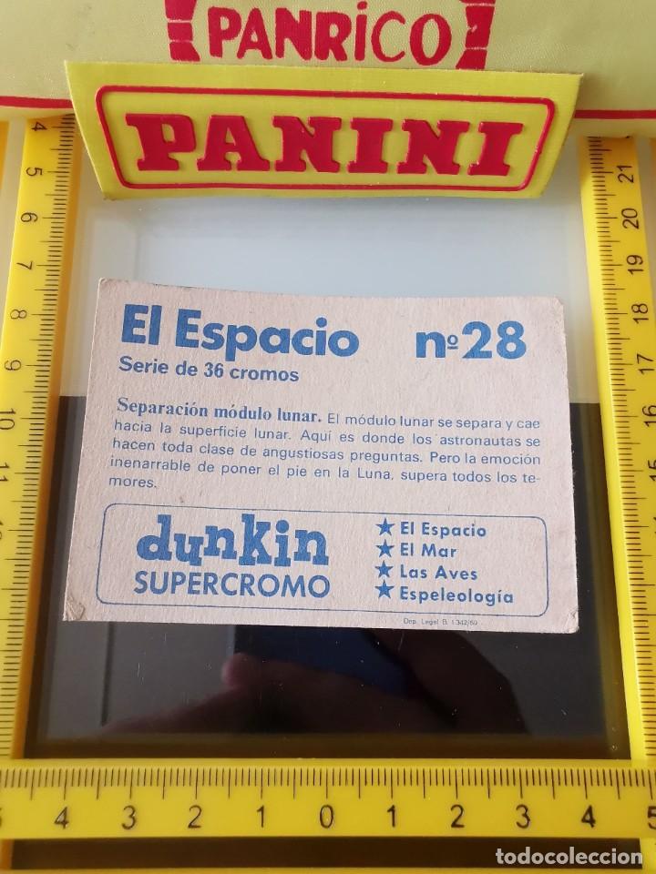 Coleccionismo cromos antiguos: CROMO SIN PEGAR CHICLE DUNKIN EL ESPACIO 28 - Foto 2