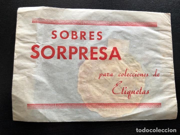 Colecionismo Cromos antigos: SOBRE CROMOS SIN ABRIR SOBRES SORPRESA PARA COLECCIONES DE ETIQUETAS CONTIENE LOS CROMOS