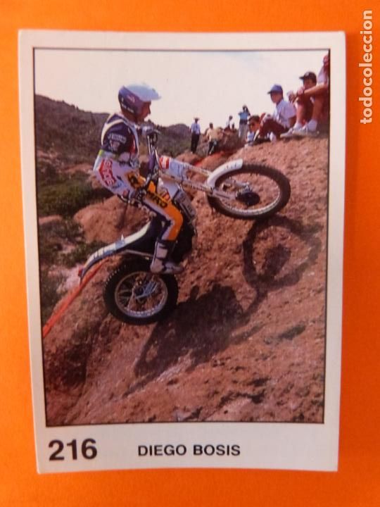 Coleccionismo Cromos antiguos: CROMO DE MOTOS DIEGO BOSIS SIN PEGAR N&ordm; 216 A&Ntilde;O 1990 DEL &Aacute;LBUM SOLO MOTO DE PANINI