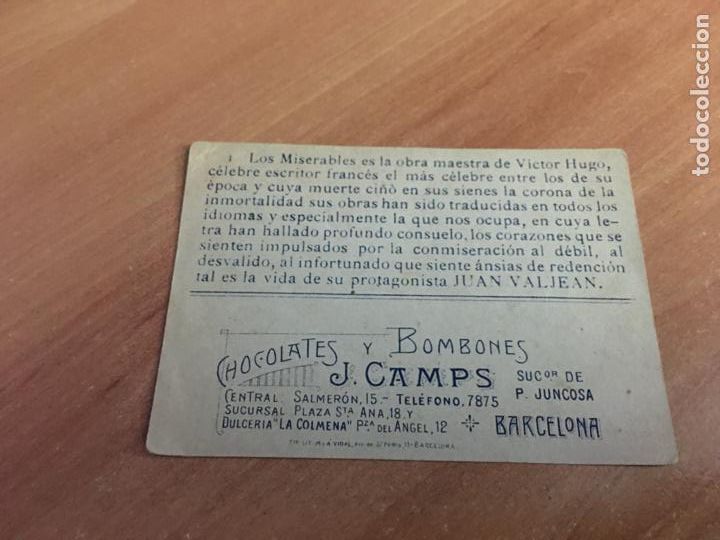Coleccionismo cromos antiguos: LOS MISERABLES N&ordm; 1 CHOCOLATES J. CAMPS (CRIP7) - Foto 2