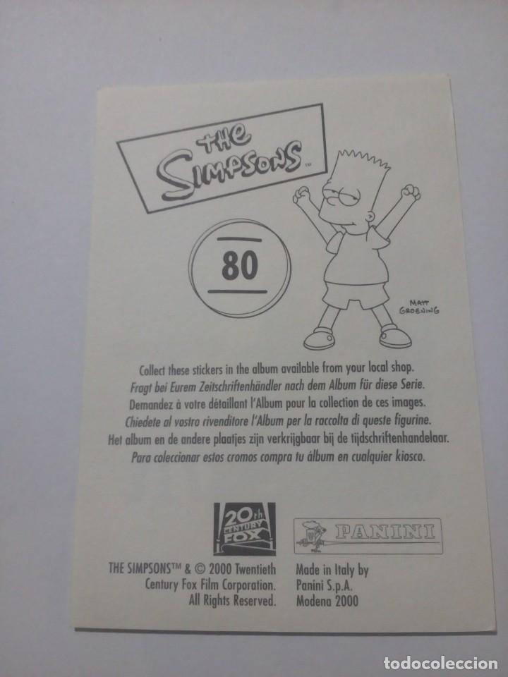 Coleccionismo cromos antiguos: Cromo The Simpsons N&uacute;mero 80 Panini - Foto 2